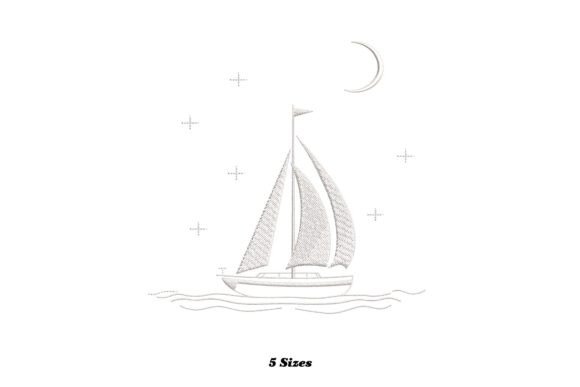 Beautiful Sailing Boat Embroidery
