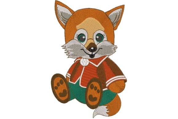 Cute Boy Baby Fox Embroidery