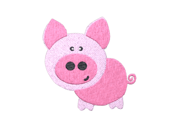 Cute Pig Embroidery Design