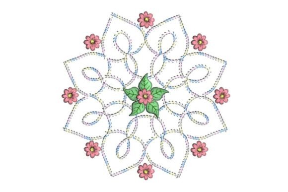 Floral Applique Mug Rug