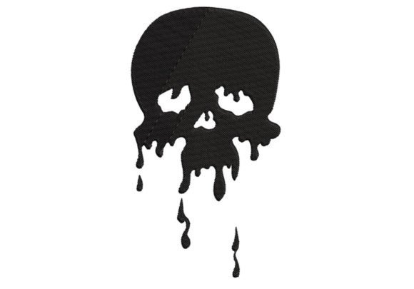 Melting Skull Embroidery Design