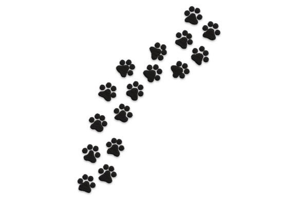 Paw Prints Trail Embroidery Design