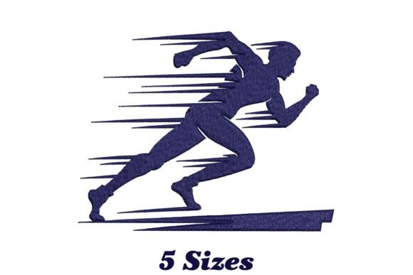 Runner Silhouette Embroidery Design
